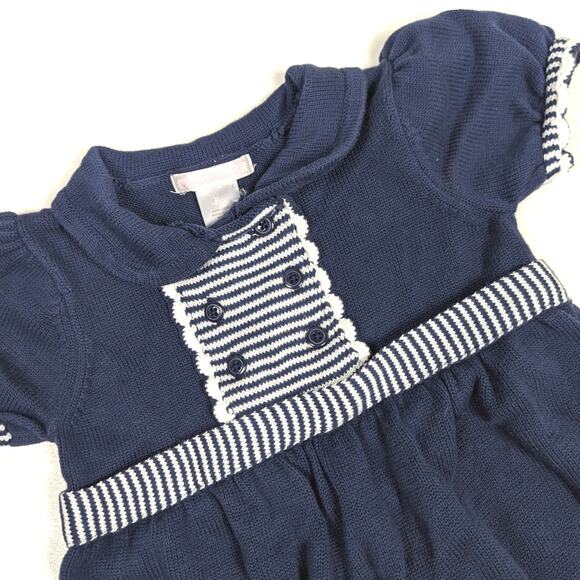 Janie and Jack Dress Girls Sz 3T Navy Sweater Dress Cap Sleeve Classy 2010 - Picture 2 of 6